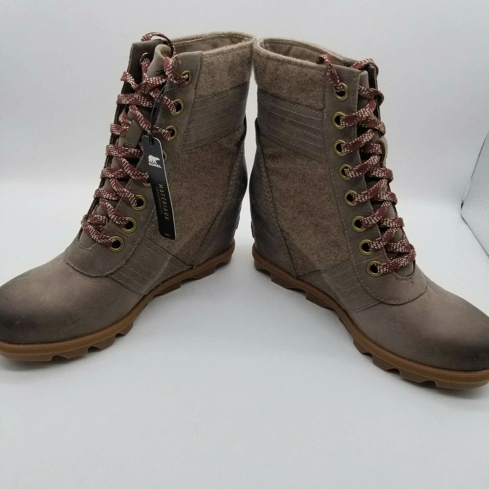 Sorel Women's Lexie Wedge Khaki II Winter Ankle Boots NL3778-297 Size 10 - Picture 4 of 11